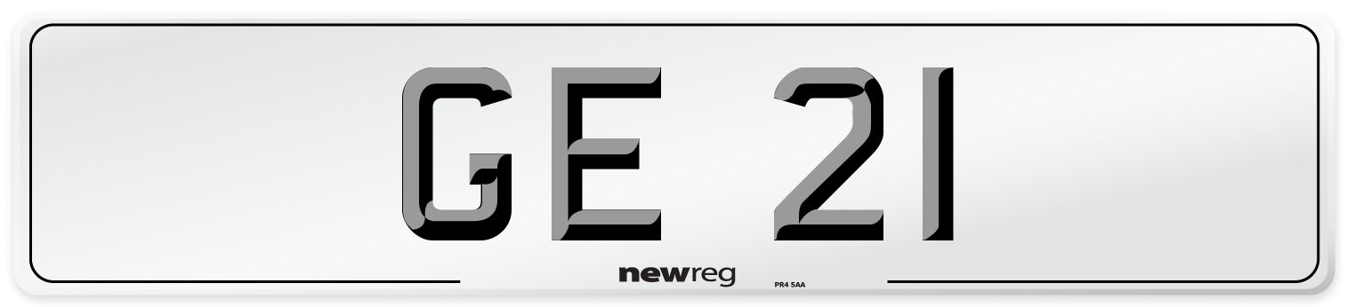 GE 21 Number Plate from New Reg